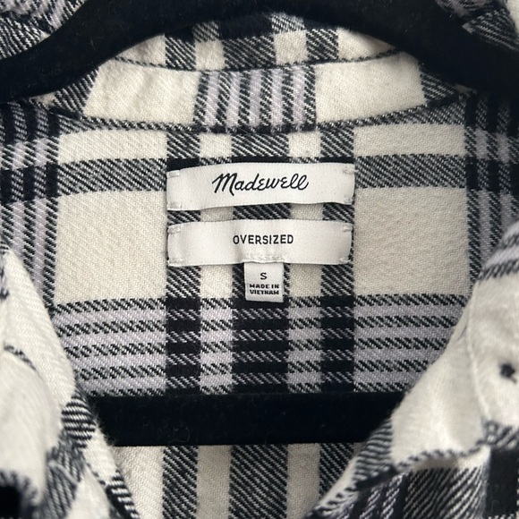 Madewell Monochrome Checkered Oversized Flannel Shirt - Picture 2 of 4